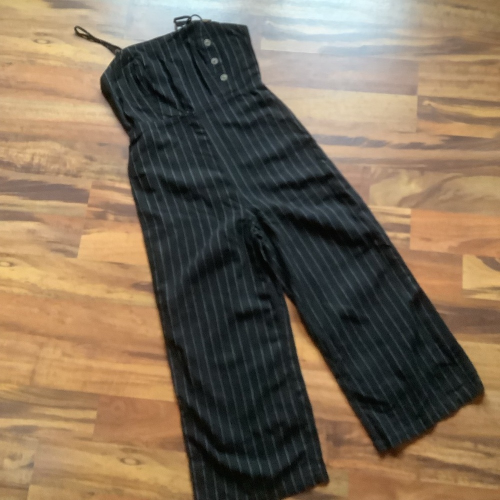 By Together NEW Size Large Black and White Striped Jumpsuit